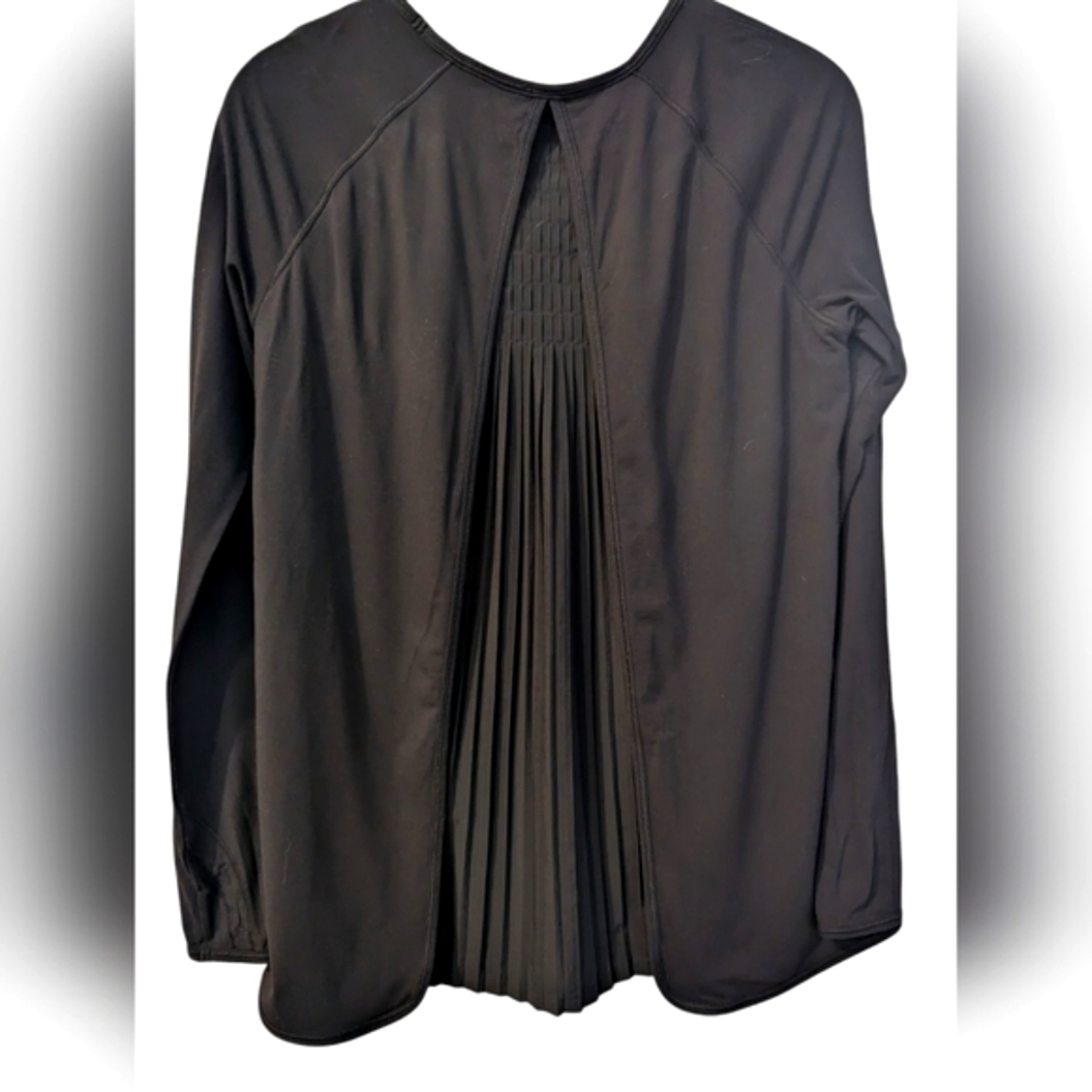 LULULEMON Making Moves Long Sleeve Top Pleated Back Panel Black Large - Picture 4 of 9